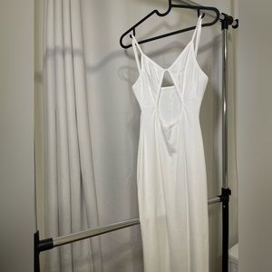 White midi dress